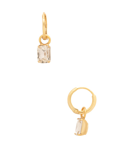 Octavia Huggie Hoop Earrings - EFM13MGCRY - <p>The Octavia Huggie Hoop Earrings feature a removable emerald cut crystal on a dainty huggie hoop. From Sorrelli's Crystal collection in our Matte Gold-tone finish.</p>