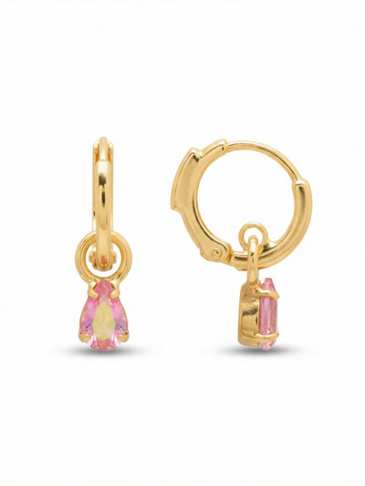 Indie Huggie Hoop Earrings - EFM160BGRAB - <p>The Indie features a sleek huggie hoop silhouette accented by a delicate pear-shaped crystal drop. Its secure lever closure ensures a comfortable fit and subtle movement. From Sorrelli's Rose AB collection in our Bright Gold-tone finish.</p>