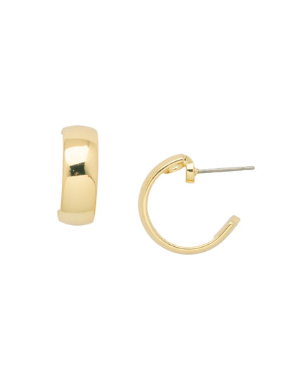 Bradi Hoop Earrings - EFM24BGMTL - <p>The Bradi Hoop Earrings feature a rounded domed hoop on a post. From Sorrelli's Bare Metallic collection in our Bright Gold-tone finish.</p>