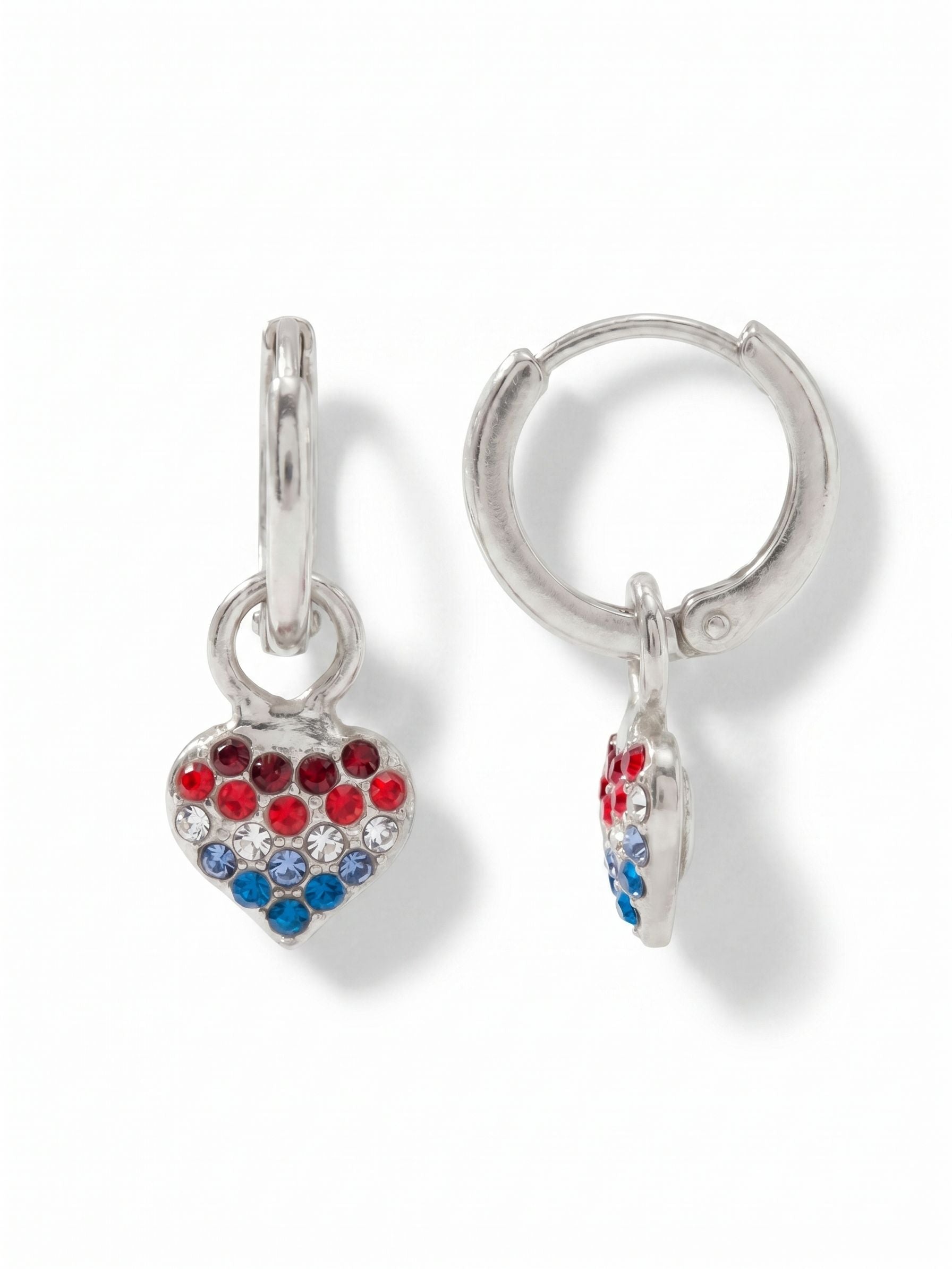 Mini Pave Heart Huggie Hoop Earrings - EFN2PDUSA - <p>The Mini Pave Heart Huggie Hoop Earrings feature a crystal-embellished heart charm on a small huggie hoop.</p>
