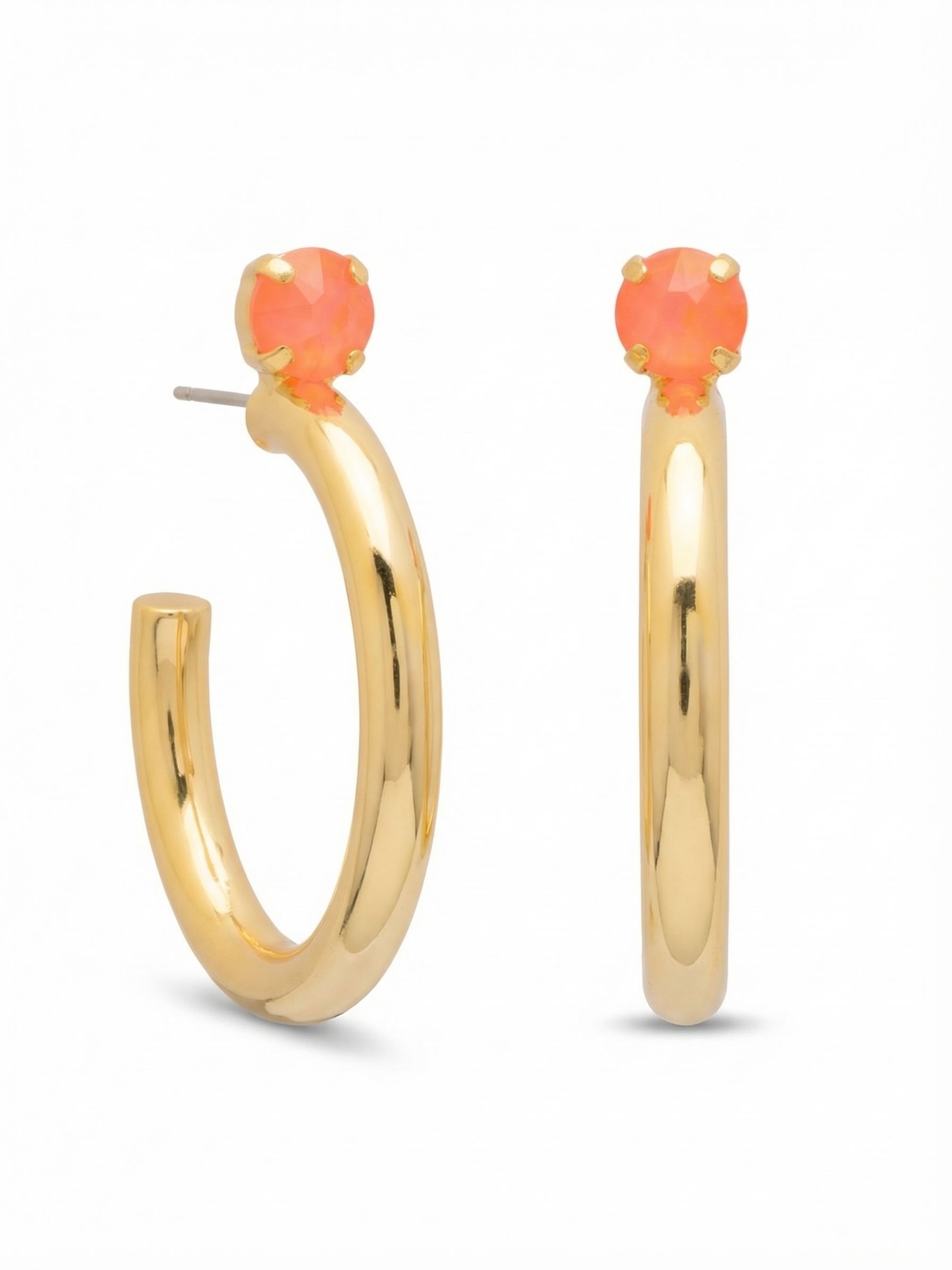 Keeley Studded Hoop Earrings - EFP26BGELH - <p>Elevate your look with the Keeley Studded Hoop Earrings, a dazzling accessory that commands attention. Featuring: a sparkling crystal stud embellishment, a sleek durable metal hoop, and a secure post-back closure</p>