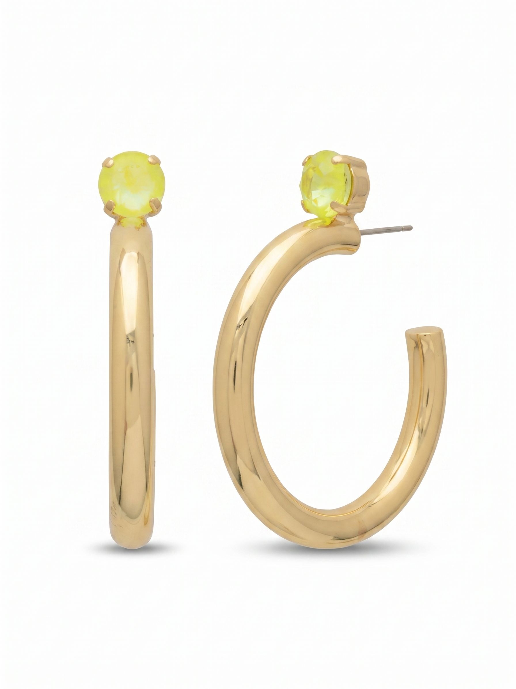 Keeley Studded Hoop Earrings - EFP26BGELY - <p>Elevate your look with the Keeley Studded Hoop Earrings, a dazzling accessory that commands attention. Featuring: a sparkling crystal stud embellishment, a sleek durable metal hoop, and a secure post-back closure</p>
