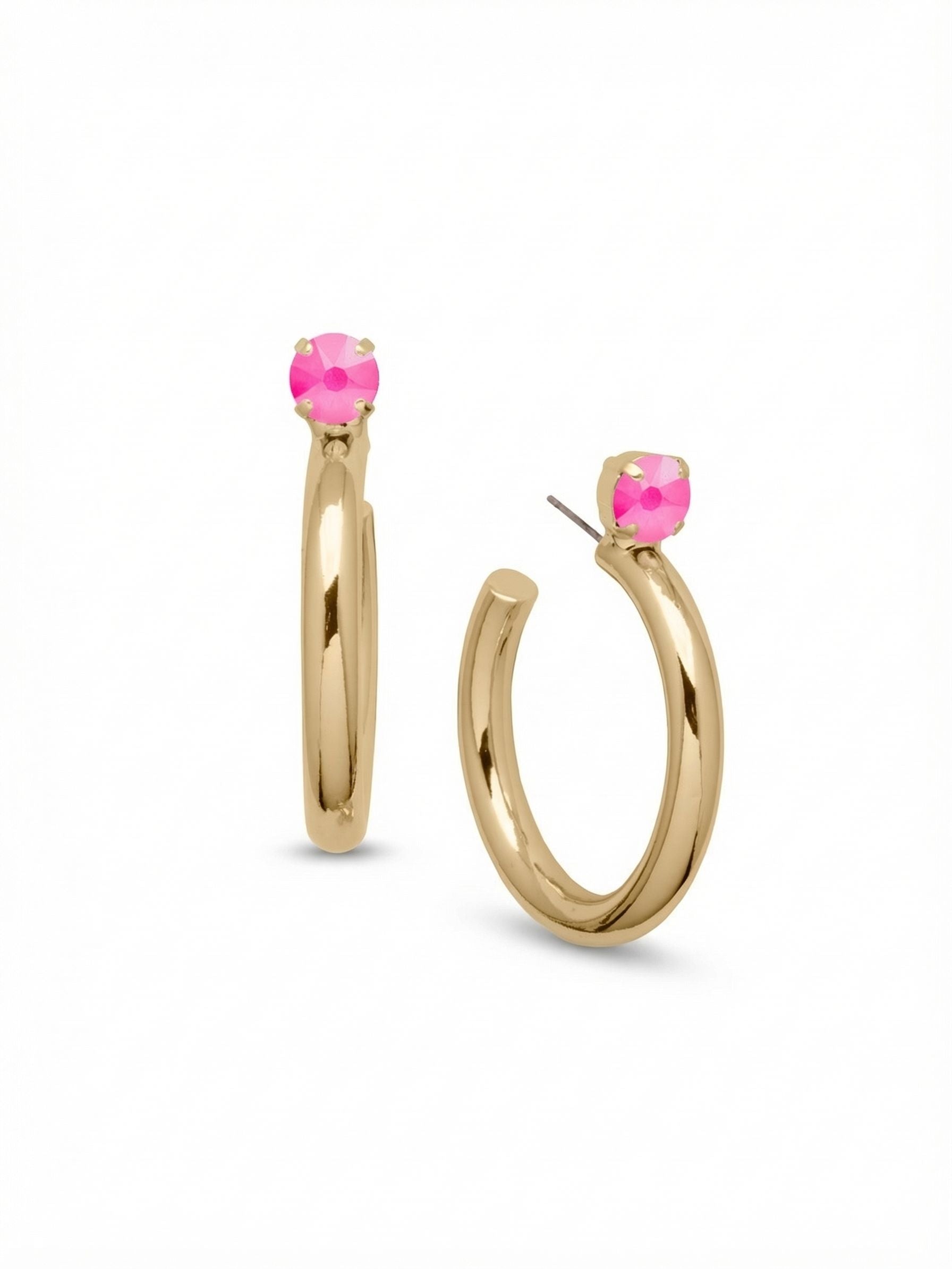 Keeley Studded Hoop Earrings - EFP26BGETP - <p>Elevate your look with the Keeley Studded Hoop Earrings, a dazzling accessory that commands attention. Featuring: a sparkling crystal stud embellishment, a sleek durable metal hoop, and a secure post-back closure</p>