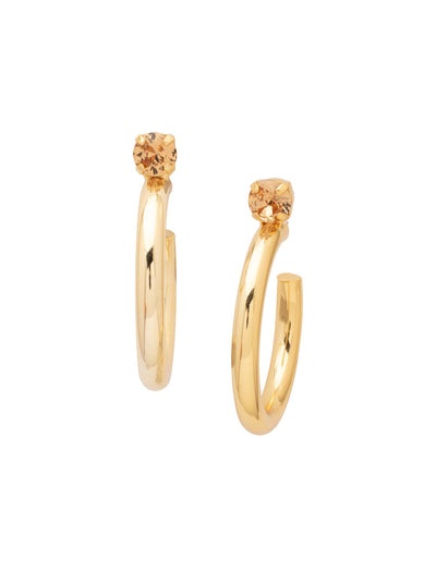 Keeley Studded Hoop Earrings - EFP26BGLC - <p>Elevate your look with the Keeley Studded Hoop Earrings, a dazzling accessory that commands attention. Featuring: a sparkling crystal stud embellishment, a sleek durable metal hoop, and a secure post-back closure From Sorrelli's Light Colorado collection in our Bright Gold-tone finish.</p>