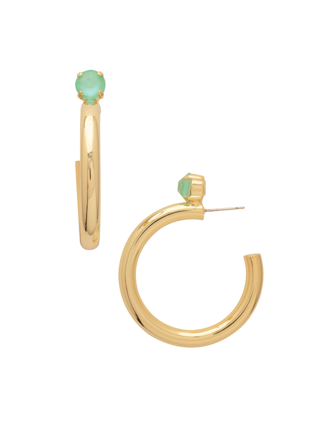 Keeley Studded Hoop Earrings - EFP26BGMND - <p>Elevate your look with the Keeley Studded Hoop Earrings, a dazzling accessory that commands attention. Featuring: a sparkling crystal stud embellishment, a sleek durable metal hoop, and a secure post-back closure From Sorrelli's Mint Delite collection in our Bright Gold-tone finish.</p>