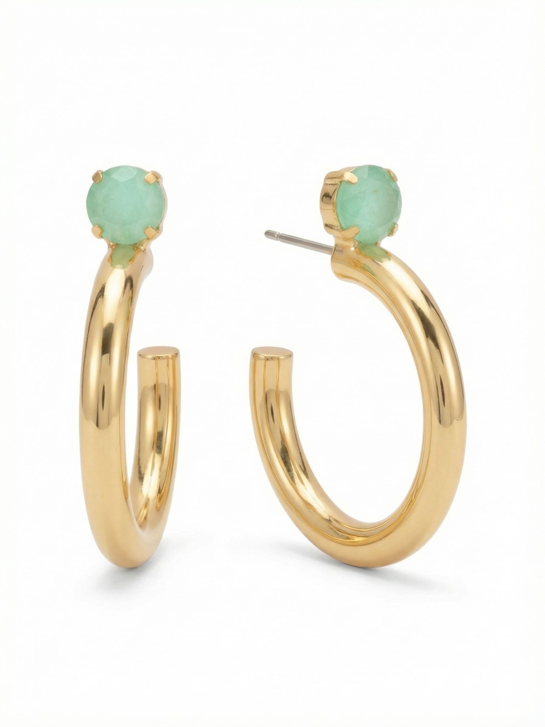 Keeley Studded Hoop Earrings - EFP26BGMND - <p>Elevate your look with the Keeley Studded Hoop Earrings, a dazzling accessory that commands attention. Featuring: a sparkling crystal stud embellishment, a sleek durable metal hoop, and a secure post-back closure</p>