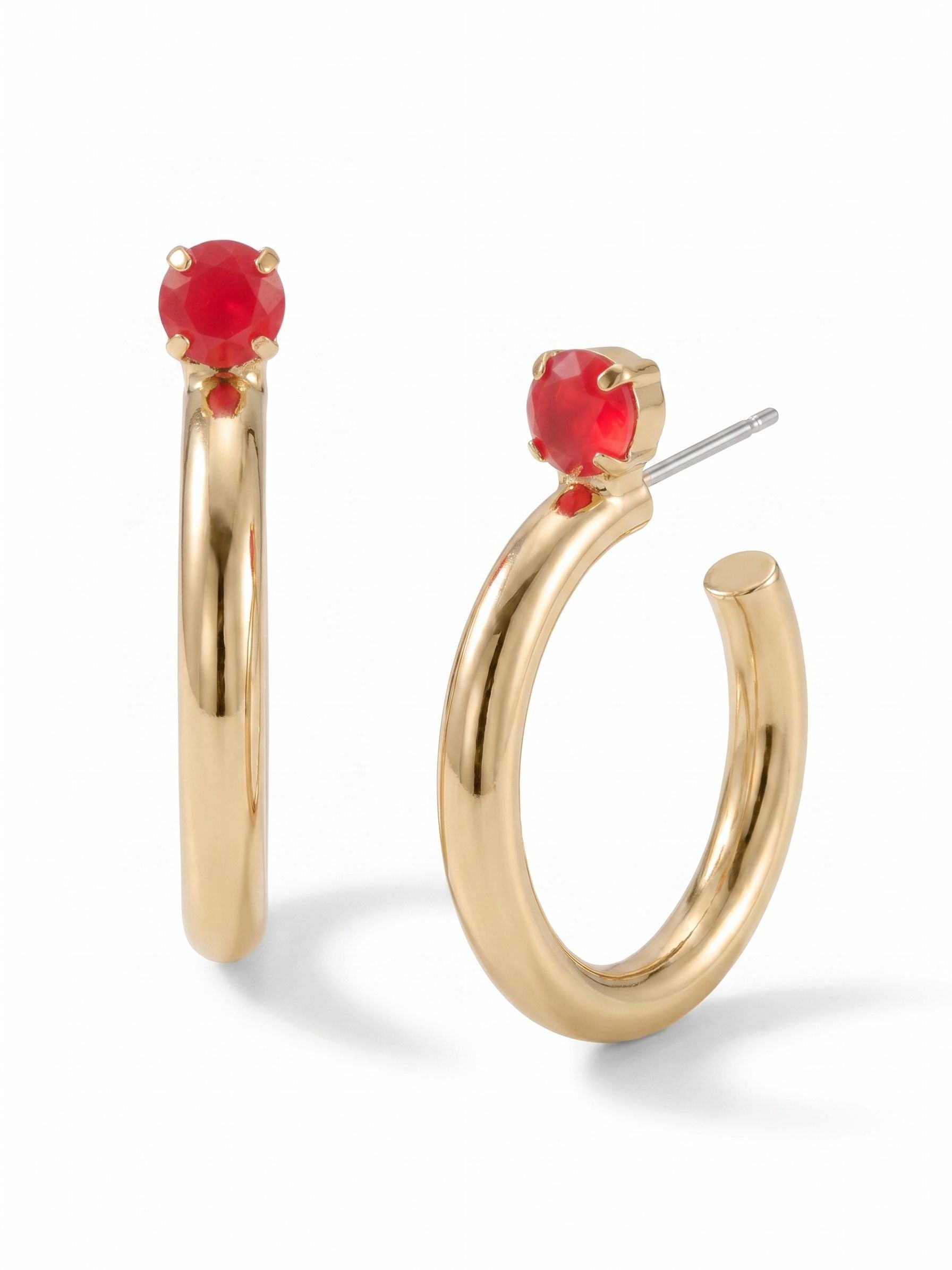 Keeley Studded Hoop Earrings - EFP26BGRCP - <p>Elevate your look with the Keeley Studded Hoop Earrings, a dazzling accessory that commands attention. Featuring: a sparkling crystal stud embellishment, a sleek durable metal hoop, and a secure post-back closure</p>