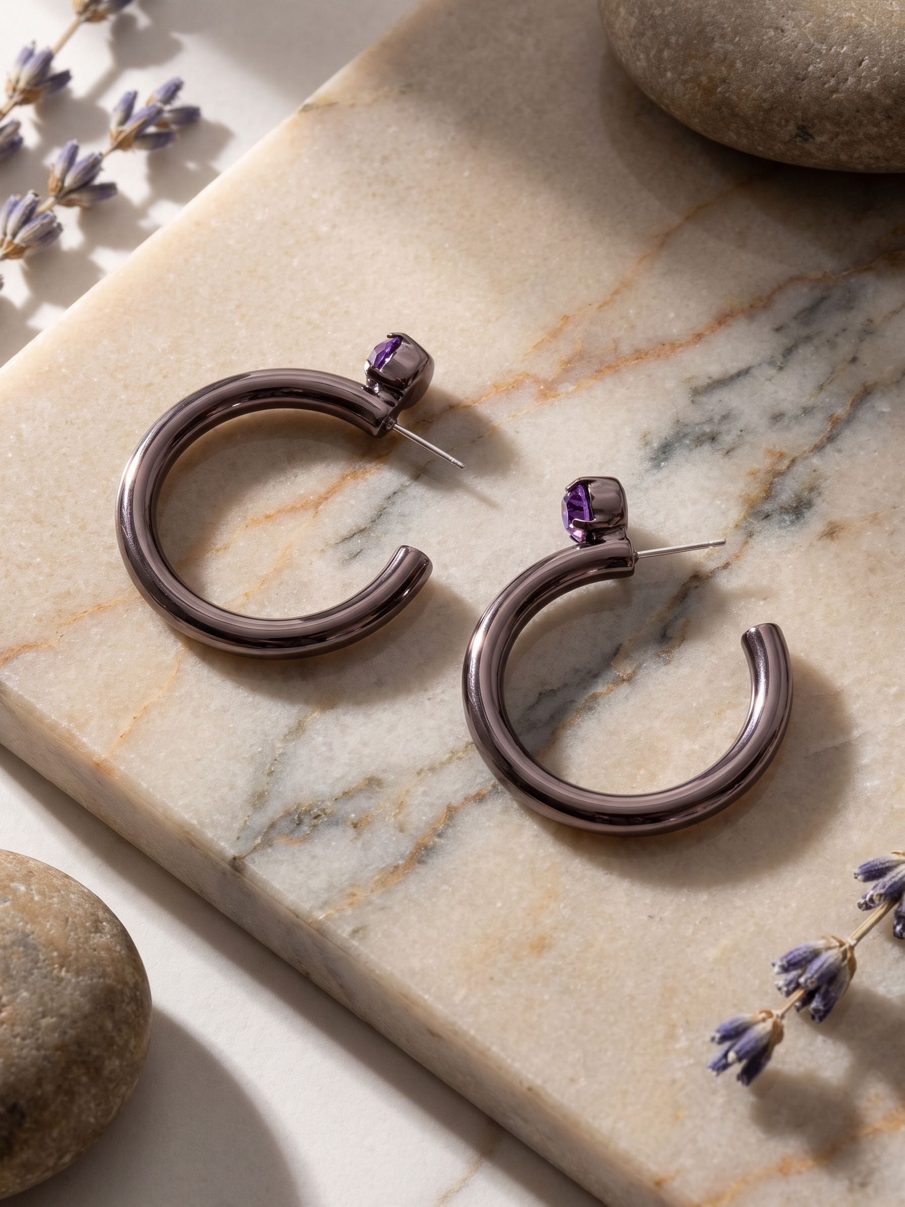 Keeley Studded Hoop Earrings - EFP26GMBUD
