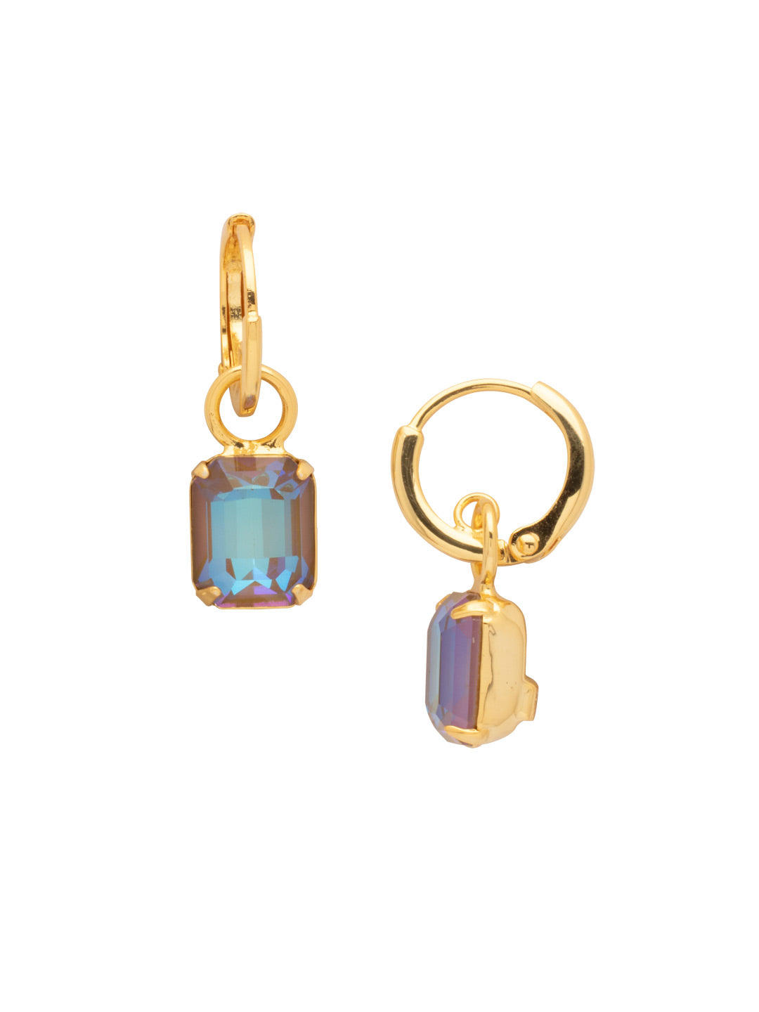 Octavia Huggie Hoop Earrings - EFS34BGCPD - <p>The Octavia Huggie Hoop Earrings feature a single emerald-cut crystal dangling from a dainty huggie hoop. From Sorrelli's Cappuccino Delite collection in our Bright Gold-tone finish.</p>