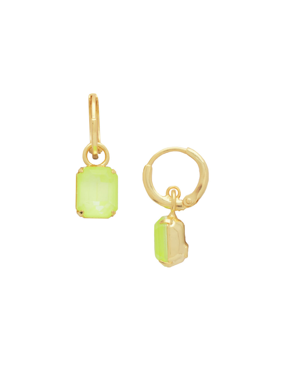 Octavia Huggie Hoop Earrings - EFS34BGELY - <p>The Octavia Huggie Hoop Earrings feature a single emerald-cut crystal dangling from a dainty huggie hoop. From Sorrelli's Electric Yellow collection in our Bright Gold-tone finish.</p>