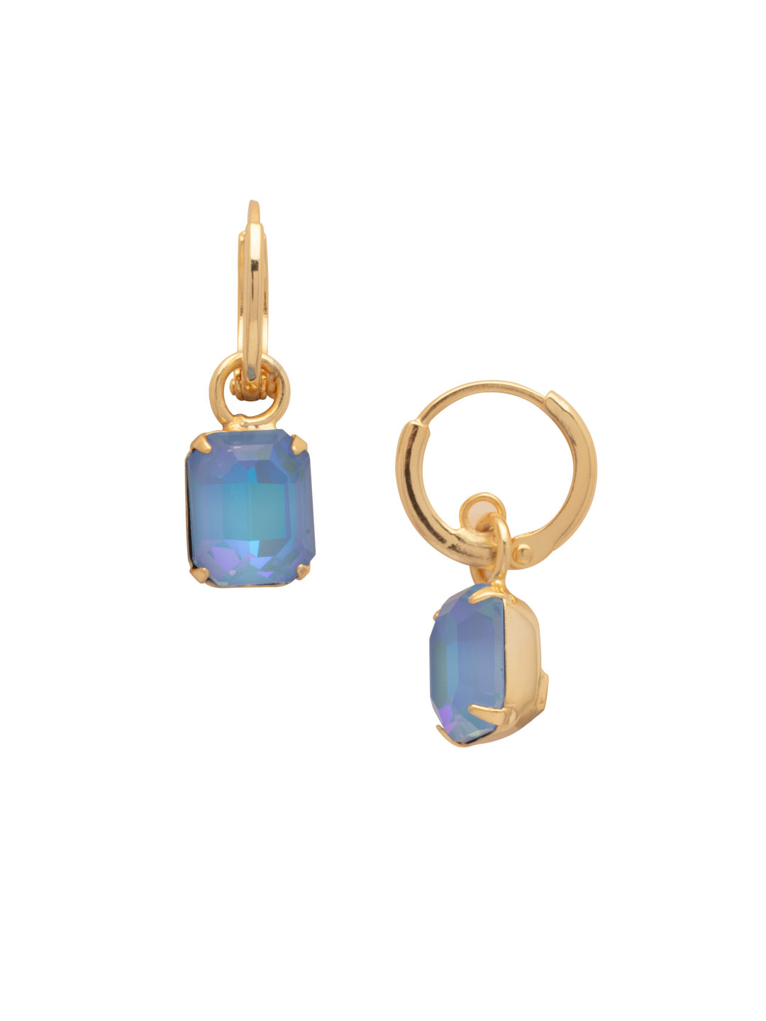 Octavia Huggie Hoop Earrings - EFS34BGOCD - <p>The Octavia Huggie Hoop Earrings feature a single emerald-cut crystal dangling from a dainty huggie hoop. From Sorrelli's Ocean Delite collection in our Bright Gold-tone finish.</p>