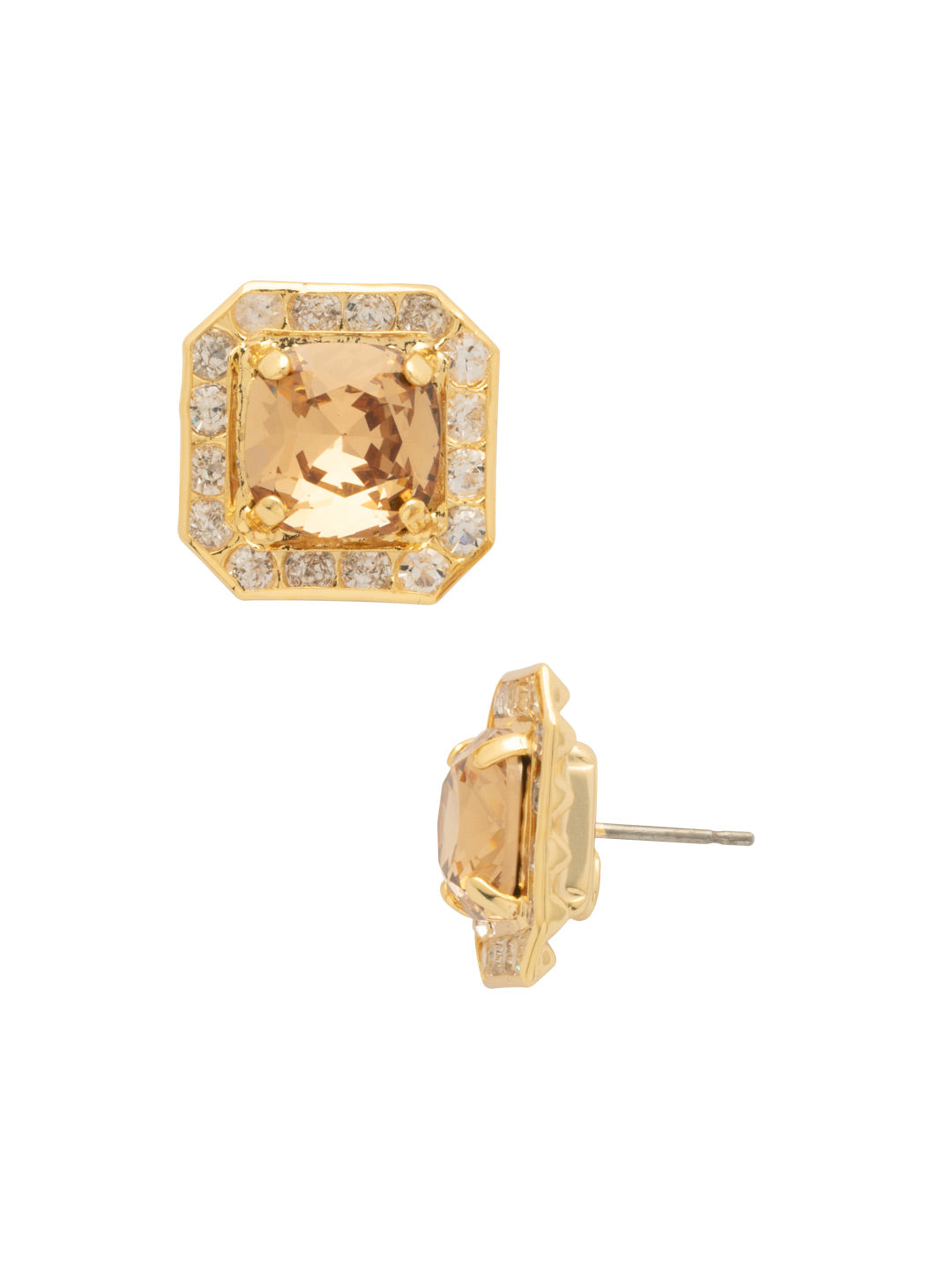 Autumn Stud Earrings - EFS5BGLC - <p>he Autumn Stud Earrings feature a stunning crystal-embellished imperial square halo, adding a touch of elegance to any ensemble. Perfect for everyday wear or special occasions. From Sorrelli's Light Colorado collection in our Bright Gold-tone finish.</p>