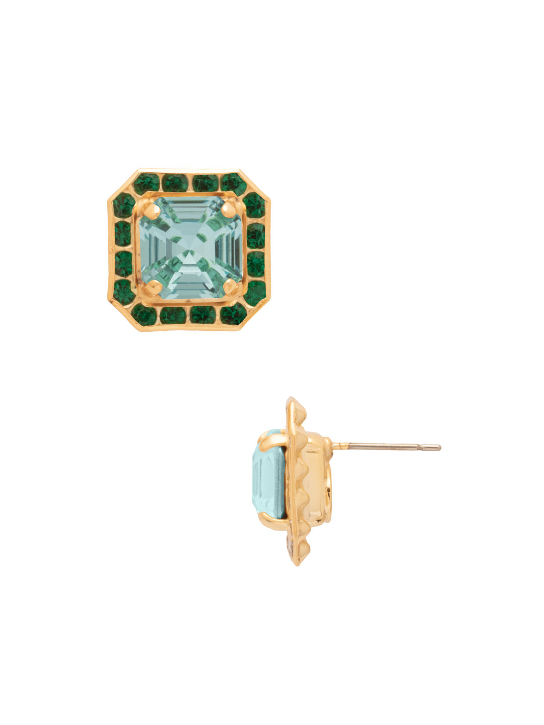 Autumn Stud Earrings - EFS5BGOC - <p>he Autumn Stud Earrings feature a stunning crystal-embellished imperial square halo, adding a touch of elegance to any ensemble. Perfect for everyday wear or special occasions. From Sorrelli's Ocean collection in our Bright Gold-tone finish.</p>