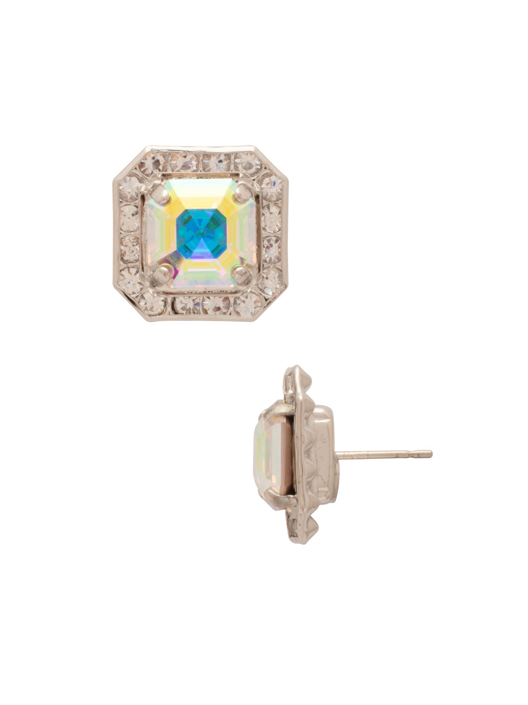 Autumn Stud Earrings - EFS5PDCAB - <p>he Autumn Stud Earrings feature a stunning crystal-embellished imperial square halo, adding a touch of elegance to any ensemble. Perfect for everyday wear or special occasions. From Sorrelli's Crystal Aurora Borealis collection in our Palladium finish.</p>
