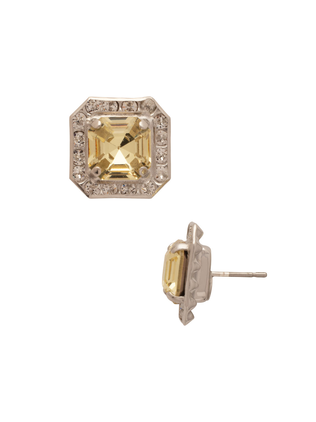 Autumn Stud Earrings - EFS5PDLZ - <p>he Autumn Stud Earrings feature a stunning crystal-embellished imperial square halo, adding a touch of elegance to any ensemble. Perfect for everyday wear or special occasions. From Sorrelli's Lemon Zest collection in our Palladium finish.</p>