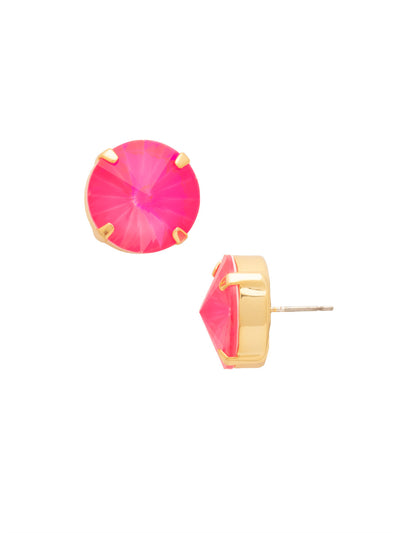 Kelly Stud Earrings - EFT110BGETP - <p>The Kelly Stud Earrings feature a single bold round- cut crystal on a post. From Sorrelli's Electric Pink collection in our Bright Gold-tone finish.</p>