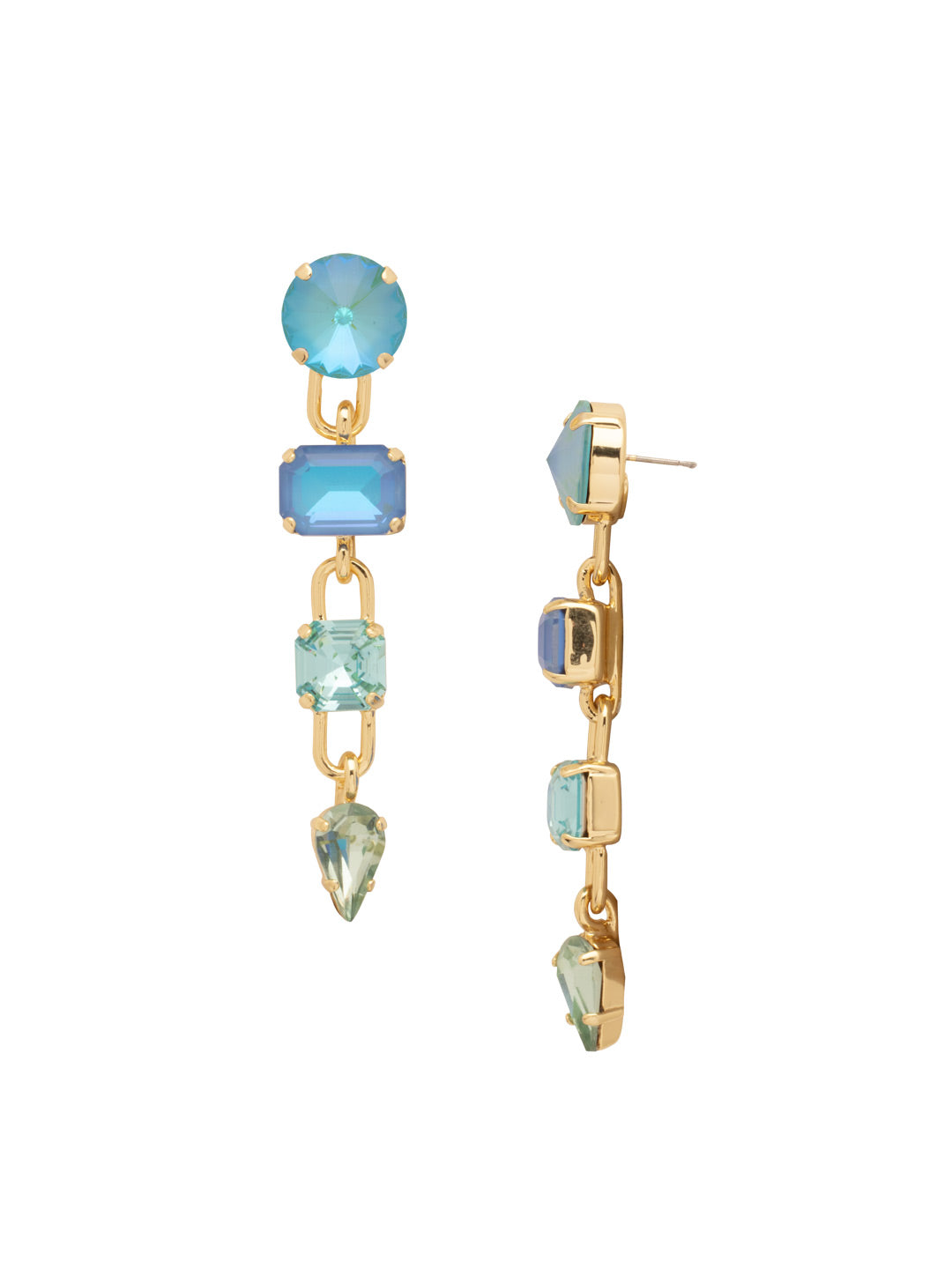Kelly Statement Dangle Earrings - EFT1BGOC - <p>Make a bold impression with the Kelly Statement Dangle Earrings, featuring striking paperclip chain links adorned with assorted-cut crystals that dangle from a chic round-cut stud. A perfect blend of modern design and dazzling sparkle, these earrings elevate any look. From Sorrelli's Ocean collection in our Bright Gold-tone finish.</p>