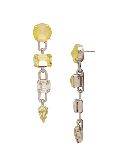 Kelly Statement Dangle Earrings - EFT1PDLZ - <p>Make a bold impression with the Kelly Statement Dangle Earrings, featuring striking paperclip chain links adorned with assorted-cut crystals that dangle from a chic round-cut stud. A perfect blend of modern design and dazzling sparkle, these earrings elevate any look. From Sorrelli's Lemon Zest collection in our Palladium finish.</p>
