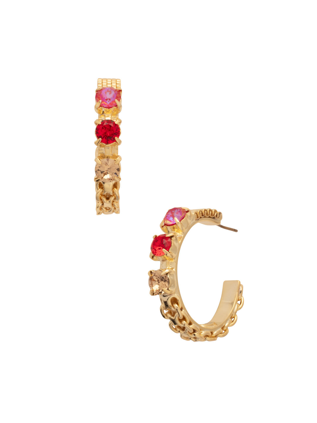 Bevy Hoop Earrings - EFT2BGRCP - <p>Elevate your style with the Bevy Hoop Earrings, showcasing thick frozen Kettle chain hoops adorned with dazzling round-cut crystals. These statement earrings combine modern flair with timeless elegance, making them a must-have accessory. From Sorrelli's Red Carpet collection in our Bright Gold-tone finish.</p>