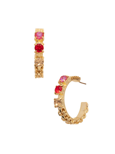 Bevy Hoop Earrings - EFT2BGRCP - <p>Elevate your style with the Bevy Hoop Earrings, showcasing thick frozen Kettle chain hoops adorned with dazzling round-cut crystals. These statement earrings combine modern flair with timeless elegance, making them a must-have accessory. From Sorrelli's Red Carpet collection in our Bright Gold-tone finish.</p>