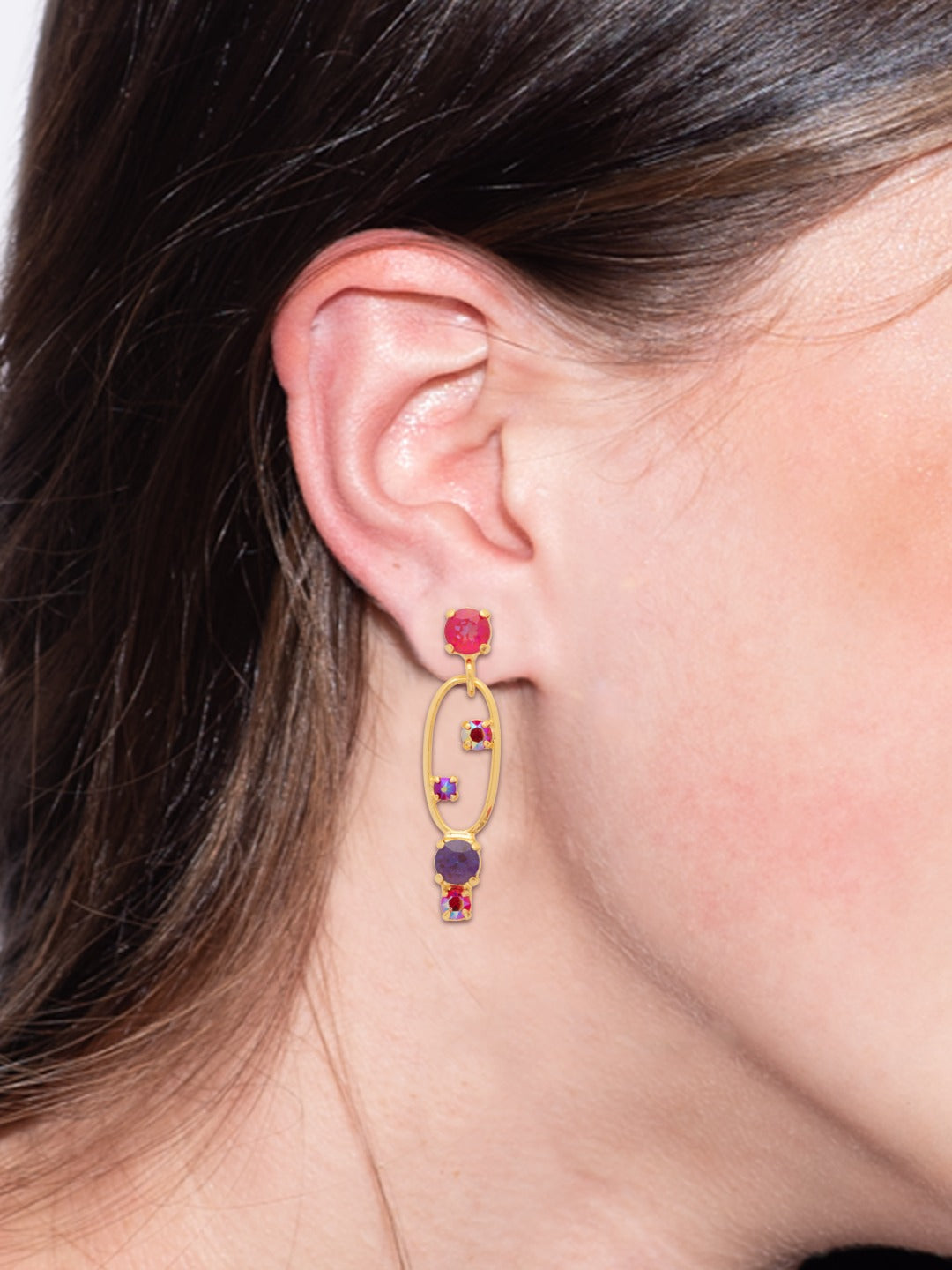 Greer Studded Dangle Earrings - EFT4BGREV