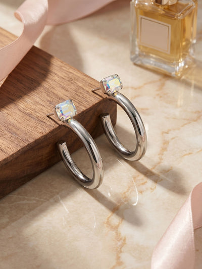 Keeley Emerald Cut Hoop Earrings - EFU6PDCAB