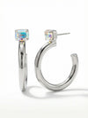 Keeley Emerald Cut Hoop Earrings