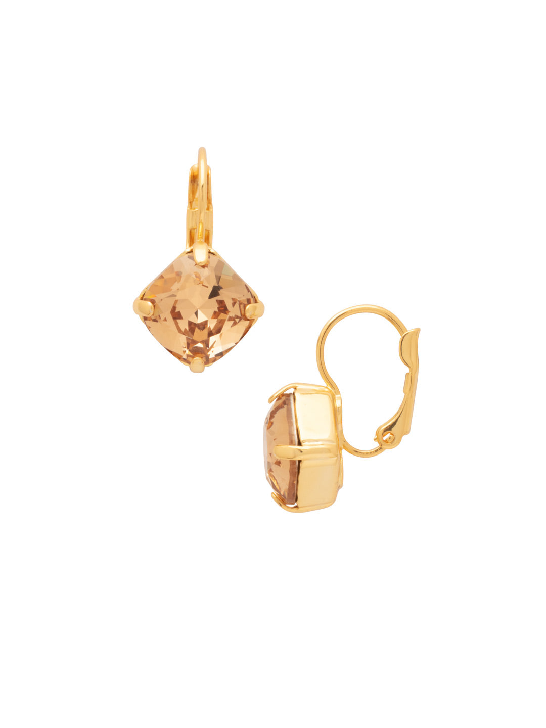 Izzy Dangle Earrings - EFY12BGLC - <p>The Izzy Dangle Earrings feature a single imperial fancy square-cut crystal on a lever-back french wire. From Sorrelli's Light Colorado collection in our Bright Gold-tone finish.</p>