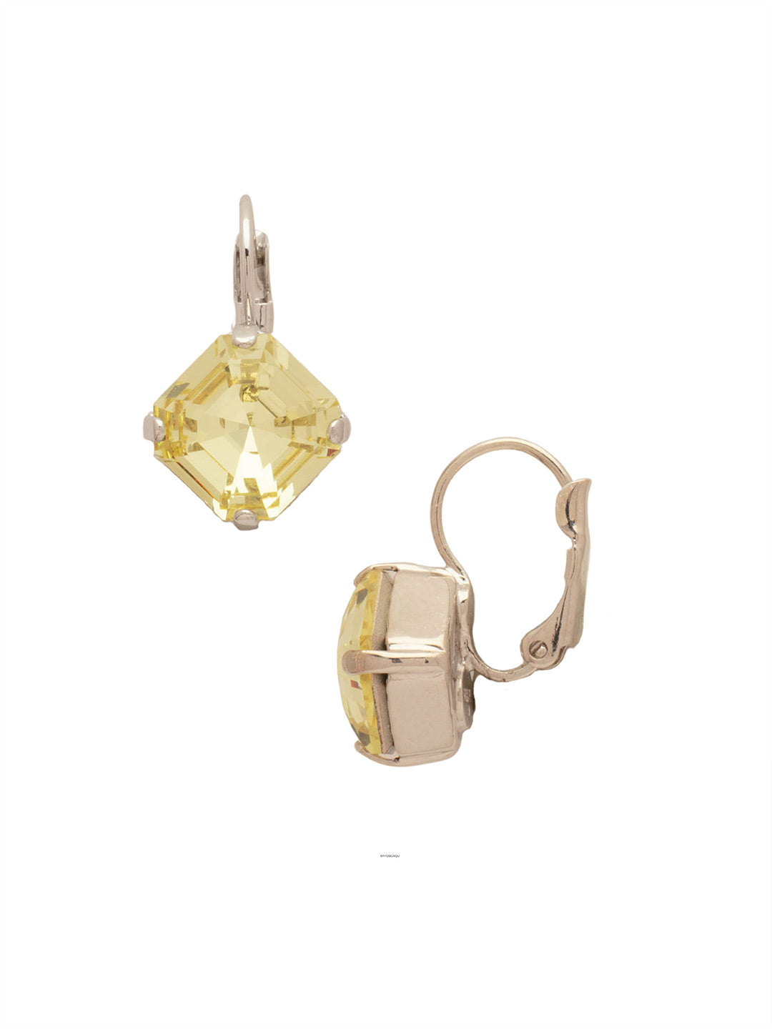 Izzy Dangle Earrings - EFY12PDJON - <p>The Izzy Dangle Earrings feature a single imperial fancy square-cut crystal on a lever-back french wire. From Sorrelli's Jonquil collection in our Palladium finish.</p>