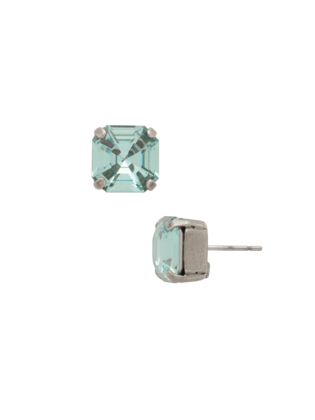 Izzy Stud Earrings - EFY1PDAQU - <p>The Izzy Stud Earrings feature a single imperial fancy square-cut crystal on a post. From Sorrelli's Aquamarine collection in our Palladium finish.</p>