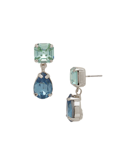 Clara Dangle Earrings - EFY4PDOC - <p>The Clara Dangle Earrings feature a pear-cut crystal dangling from an imperial fancy square-cut crystal on a post. From Sorrelli's Ocean collection in our Palladium finish.</p>
