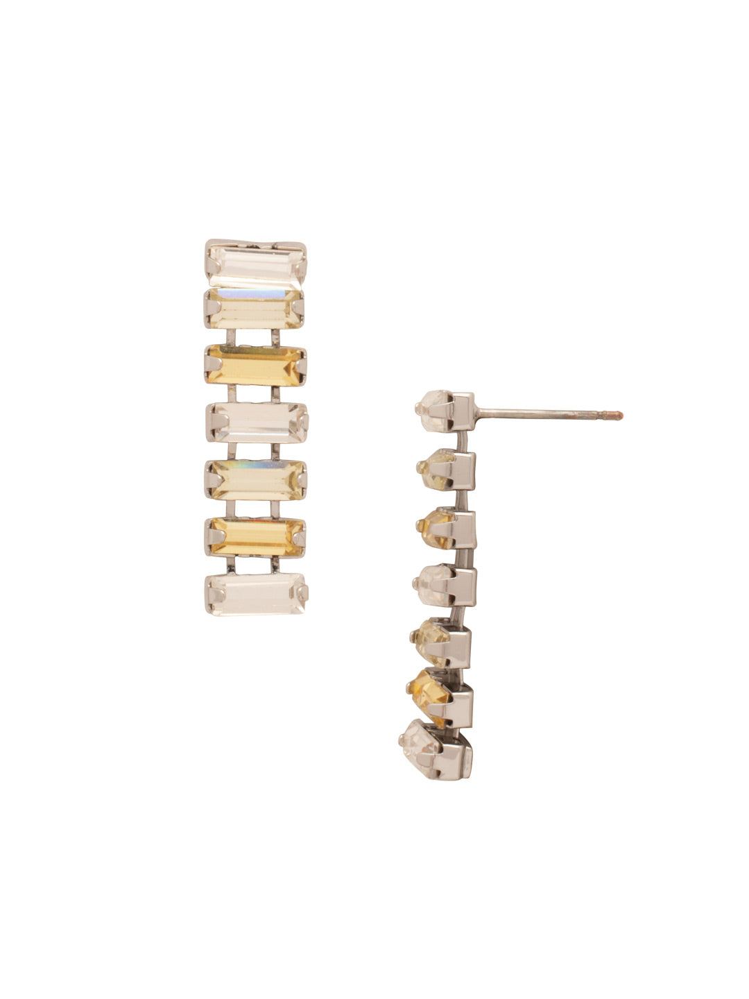 Bianca Dangle Earrings - EFY50PDLZ - <p>The Bianca Dangle Earrings feature a line of baby baguette-cut crystals on a post. From Sorrelli's Lemon Zest collection in our Palladium finish.</p>