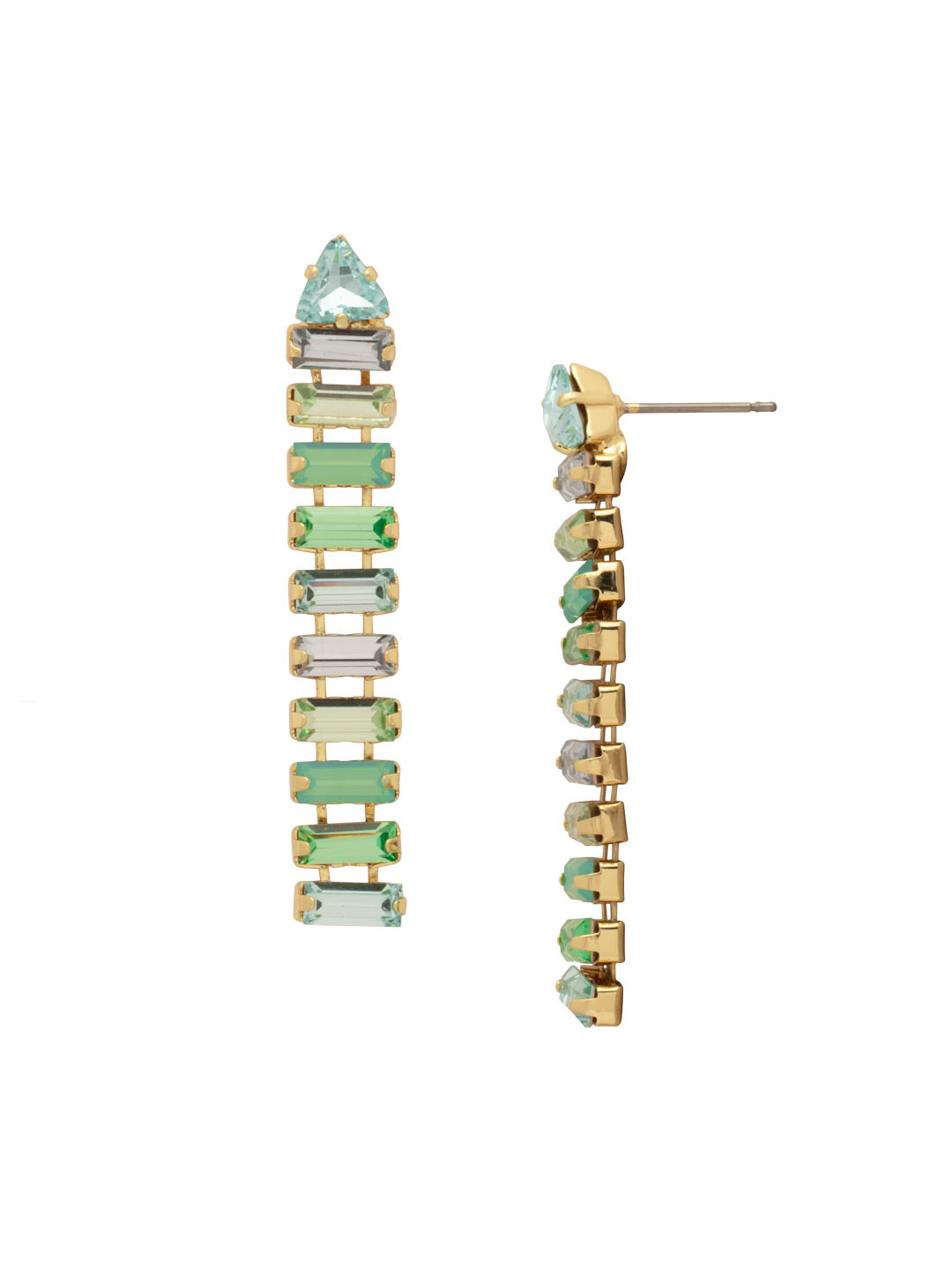 Bianca Statement Earrings - EFY5BGOC - <p>The Bianca Statement Earrings feature a line of baby baguette-cut crystals dangling from a crystal stud. From Sorrelli's Ocean collection in our Bright Gold-tone finish.</p>