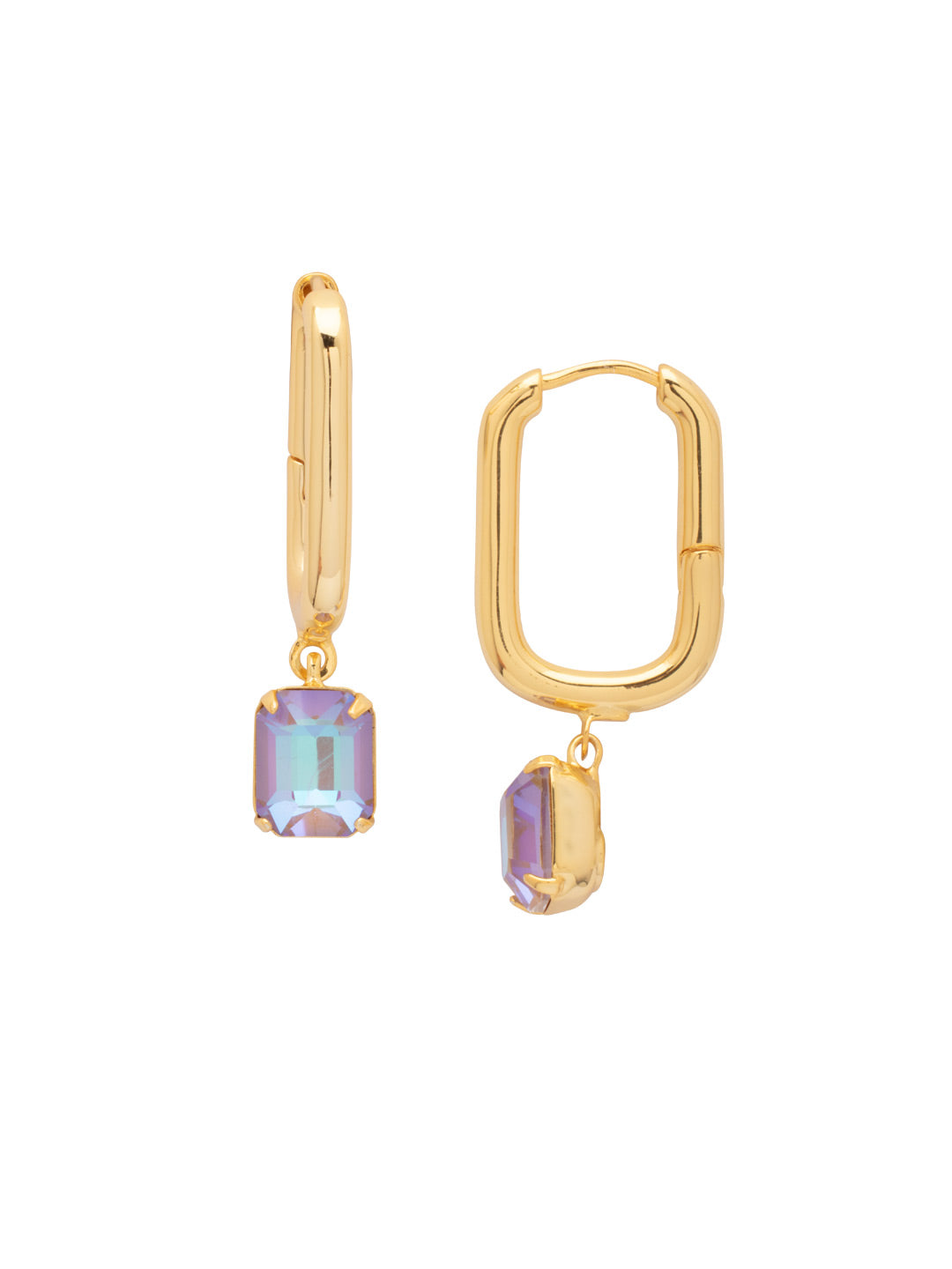 Octavia Rectangle Hoop Earrings - EFY7BGCPD - <p>The Octavia Rectangle Hoop Earrings feature an emerald-cut crystal dangling from a trendy geometric rectangle hoop. From Sorrelli's Cappuccino Delite collection in our Bright Gold-tone finish.</p>