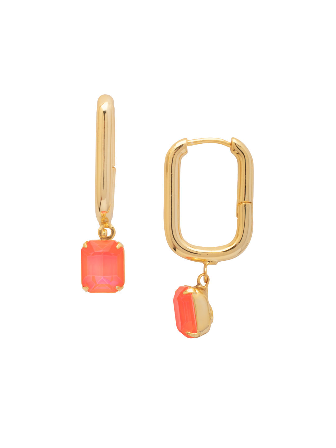Octavia Rectangle Hoop Earrings - EFY7BGELH - <p>The Octavia Rectangle Hoop Earrings feature an emerald-cut crystal dangling from a trendy geometric rectangle hoop. From Sorrelli's Electric Hyacinth collection in our Bright Gold-tone finish.</p>