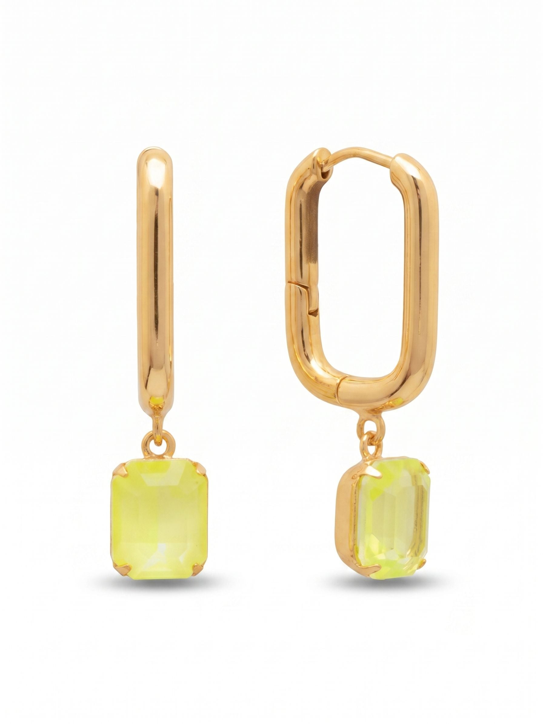 Octavia Rectangle Hoop Earrings - EFY7BGELY - <p>The Octavia Rectangle Hoop Earrings feature an emerald-cut crystal dangling from a trendy geometric rectangle hoop.</p>