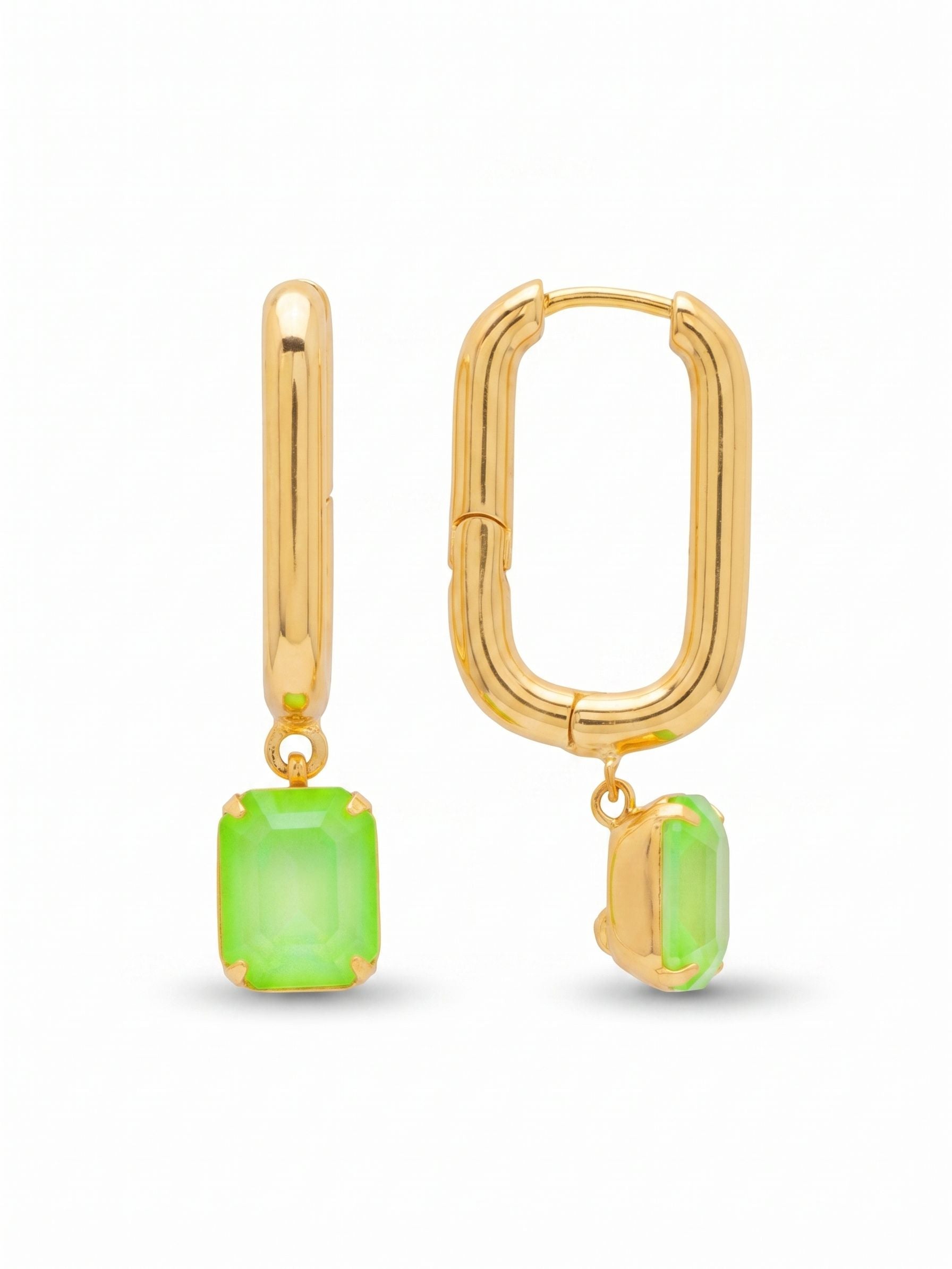 Octavia Rectangle Hoop Earrings - EFY7BGETG - <p>The Octavia Rectangle Hoop Earrings feature an emerald-cut crystal dangling from a trendy geometric rectangle hoop.</p>