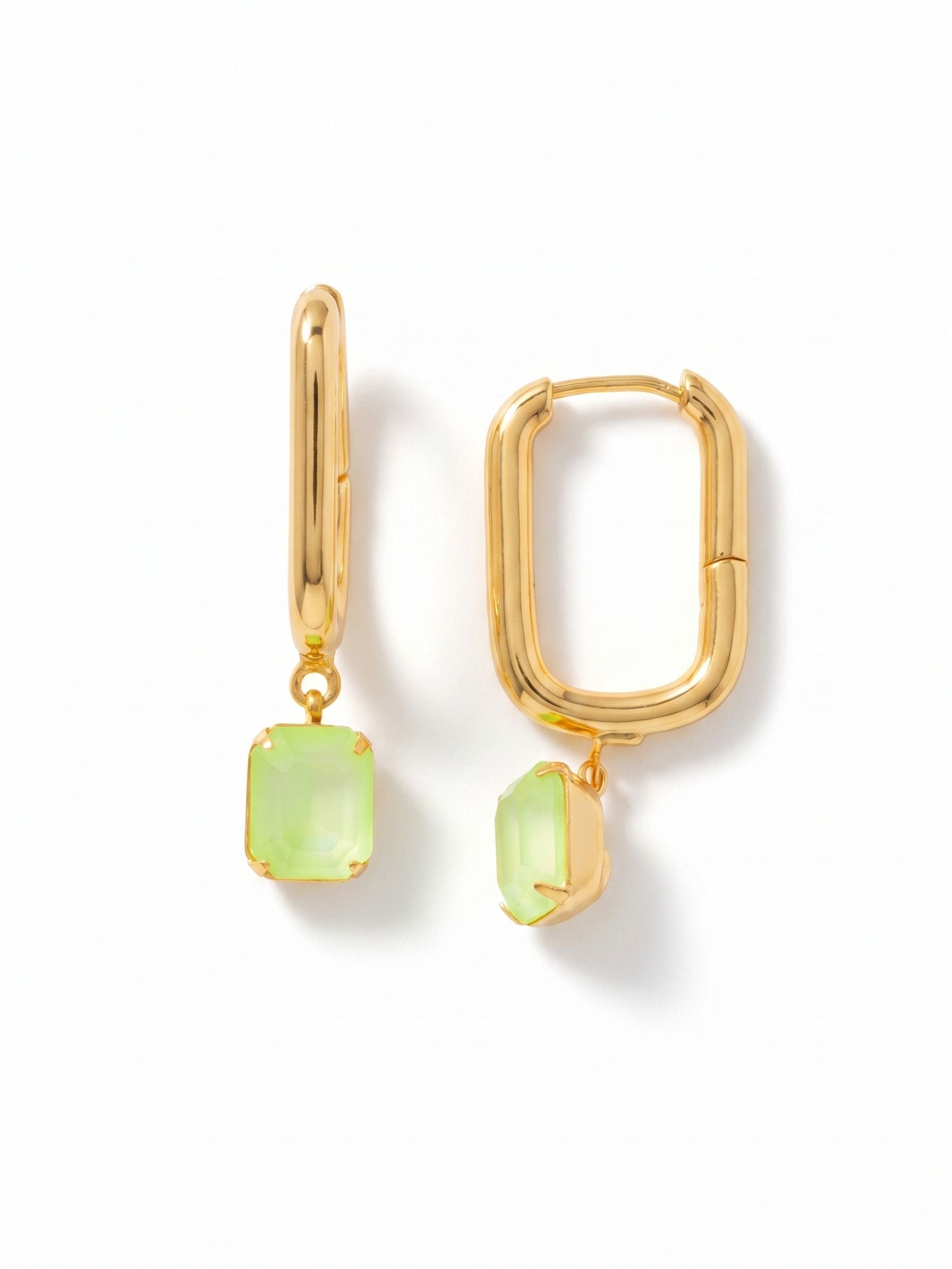 Octavia Rectangle Hoop Earrings - EFY7BGLGD - <p>The Octavia Rectangle Hoop Earrings feature an emerald-cut crystal dangling from a trendy geometric rectangle hoop.</p>