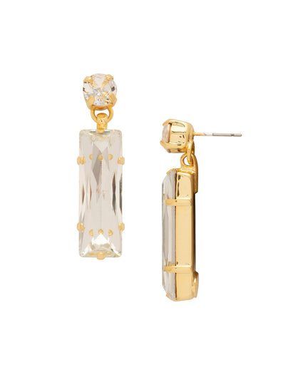 Effie Statement Earrings - EFZ5BGCRY - <p>The Effie Statement Earrings feature a bold baguette crystal drop topped with a round cut crystal stud, creating a sleek, light-catching silhouette with modern edge. From Sorrelli's Crystal collection in our Bright Gold-tone finish.</p>