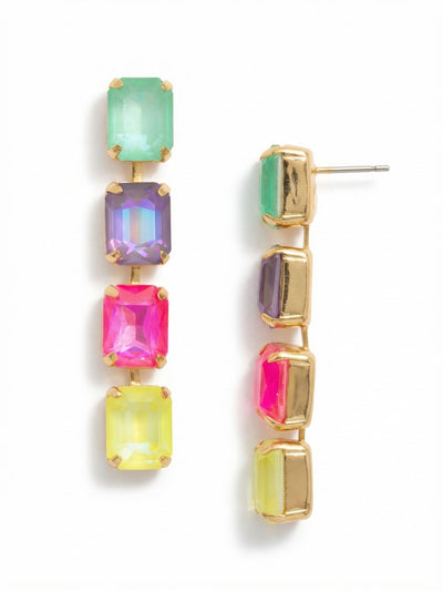 Octavia Repeating Dangle Earrings - EFZ6BGCCA - <p>The Octavia Repeating Dangle Earrings feature four vertical emerald-cut crystals dangling from a post. From Sorrelli's Candy Carnival collection in our Bright Gold-tone finish.</p>