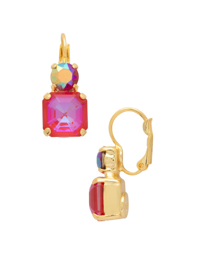 Kimber Dangle Earrings - EGB2BGREV - <p>The Kimber Dangle Earrings feature a single imperial fancy square and a round cut crystal dangling from a leverback French wire for a look that’s refined, radiant, and endlessly wearable. From Sorrelli's Red Velvet collection in our Bright Gold-tone finish.</p>