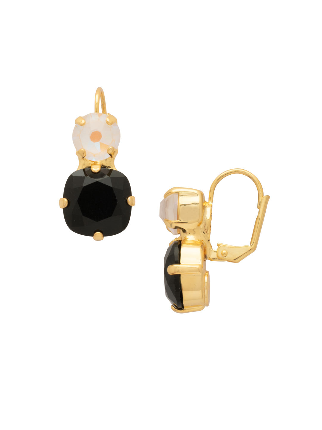 Cushion-Cut Round Dangle Earrings - EGB8BGSNI - <p>The Cushion-Cut Round Dangle Earrings feature a cushion cut crystal accented by a round cut crystal above, creating a refined drop with timeless sparkle and effortless charm. From Sorrelli's Starry Night collection in our Bright Gold-tone finish.</p>