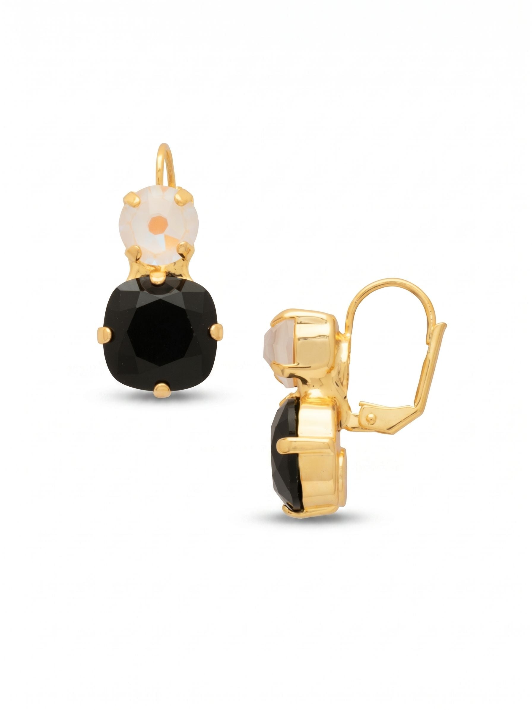 Cushion-Cut Round Dangle Earrings - EGB8BGSNI - <p>The Cushion-Cut Round Dangle Earrings feature a cushion cut crystal accented by a round cut crystal above, creating a refined drop with timeless sparkle and effortless charm. From Sorrelli's Starry Night collection in our Bright Gold-tone finish.</p>