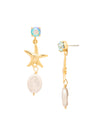 Starfish Pearl Dangle Earrings