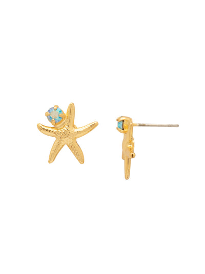 Starfish Stud Earrings - EGE14BGCSD - <p>The Starfish Stud Earrings feature a tiny round-cut crystal on a starfish charm stud post. From Sorrelli's Coastal Dreams collection in our Bright Gold-tone finish.</p>