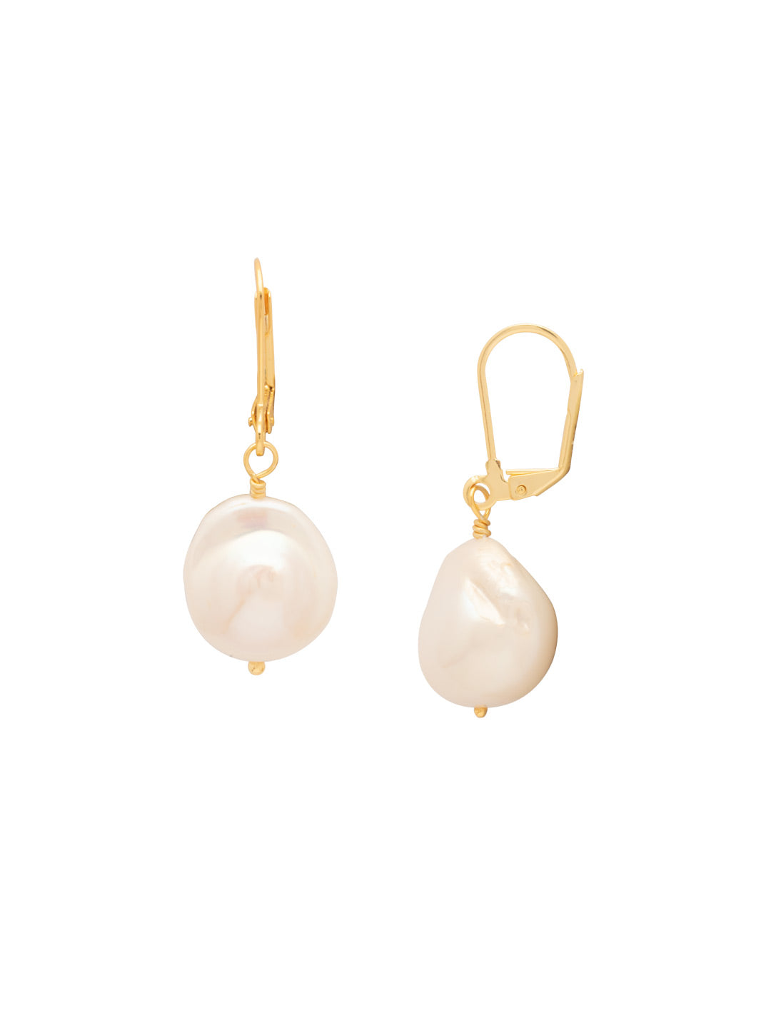 Amelia Pearl Dangle Earrings - EGE3BGMDP - <p>The Amelia Pearl Dangle Earrings feature natural freshwater pearls on a lever-back French wire. From Sorrelli's Modern Pearl collection in our Bright Gold-tone finish.</p>