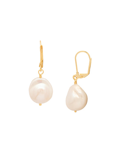 Amelia Pearl Dangle Earrings - EGE3BGMDP - <p>The Amelia Pearl Dangle Earrings feature natural freshwater pearls on a lever-back French wire. From Sorrelli's Modern Pearl collection in our Bright Gold-tone finish.</p>
