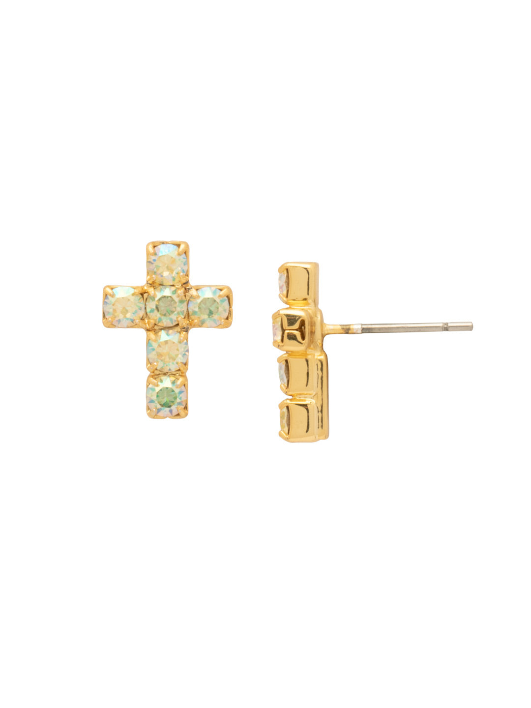 Carly Cross Stud Earrings - EGE88BGJA - <p>From Sorrelli's Jonquil AB collection in our Bright Gold-tone finish.</p>