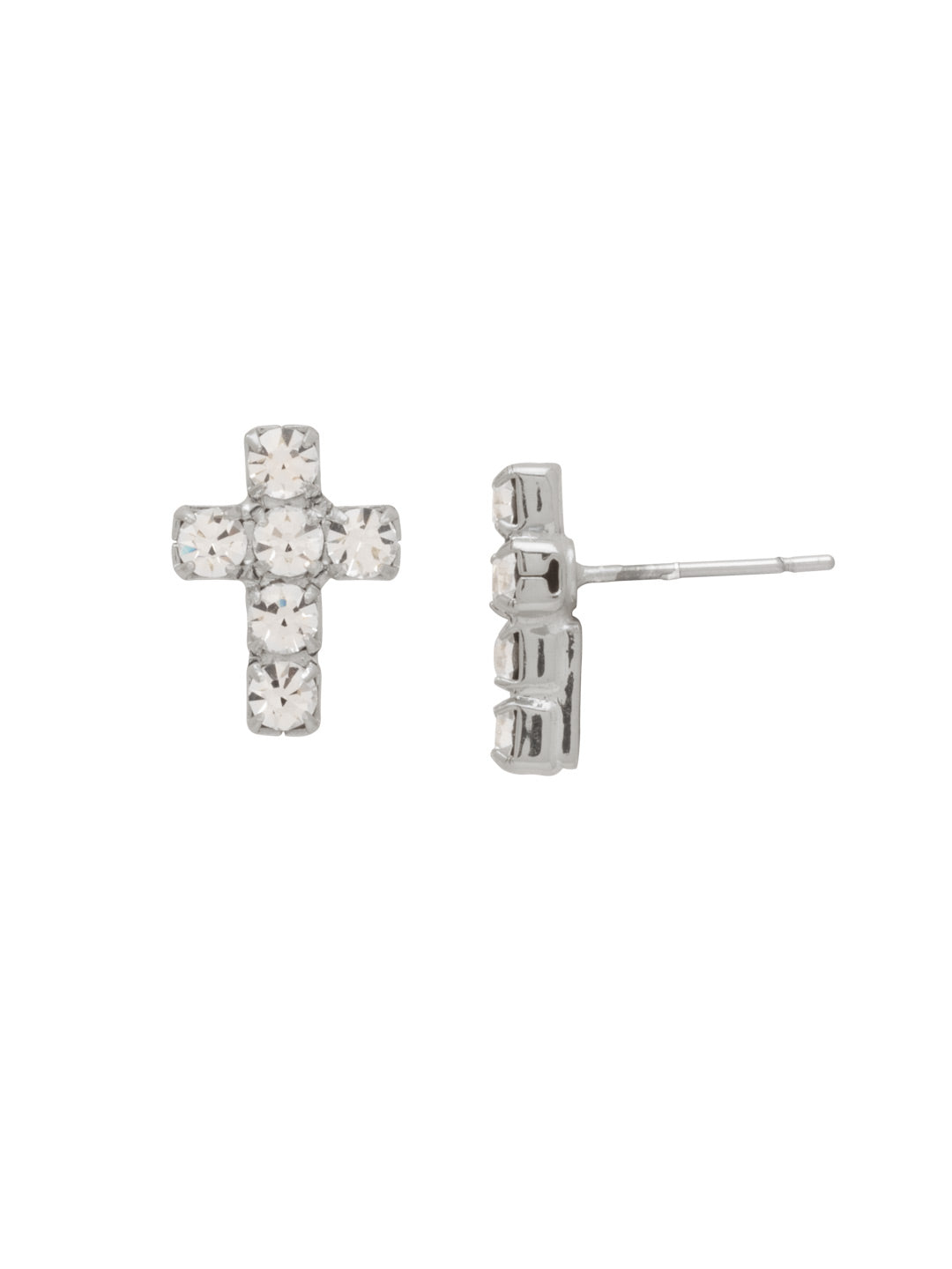 Carly Cross Stud Earrings - EGE88PDCRY - <p>From Sorrelli's Crystal collection in our Palladium finish.</p>