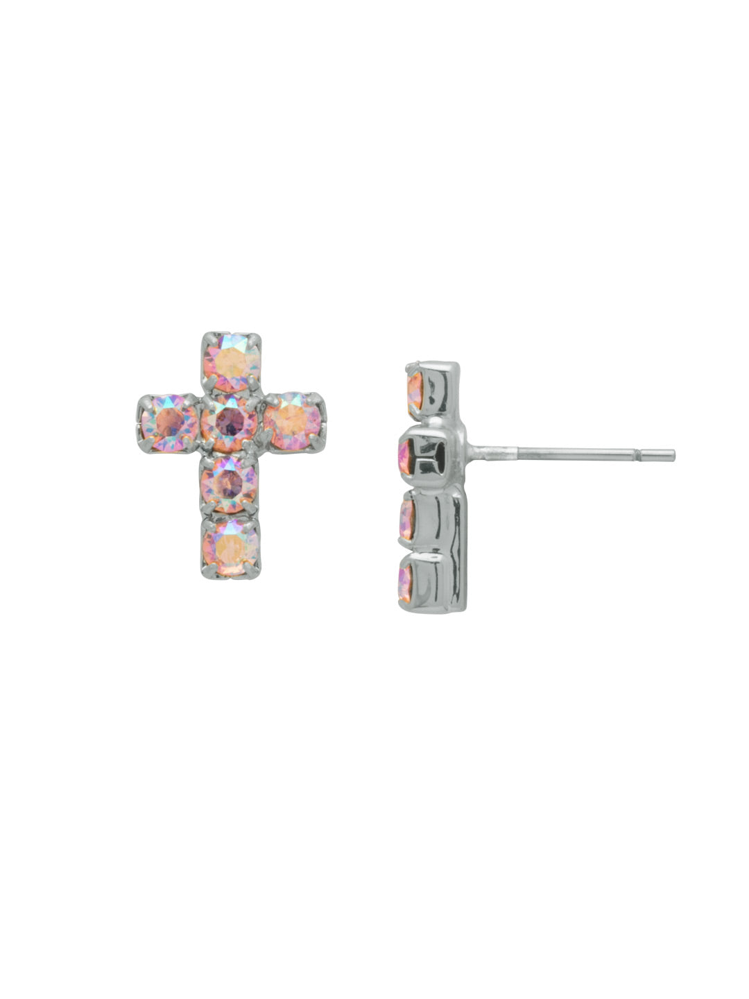 Carly Cross Stud Earrings - EGE88PDLRA